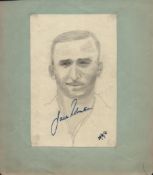 Jack Robinson signed 5x4inch pencil illustration. Good condition Est.