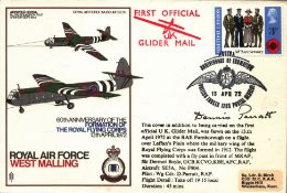 Dennis Parratt signed FDC Royal Air Force West Malling 60th of The Formation of The Royal Flying