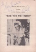 Mary Martin signed programme DEDICATED. Good condition Est.