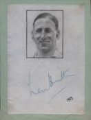 Len Hutton signed 7x5inch pencil illustration. Good condition Est.