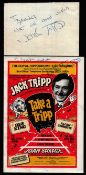 Jack Tripp signature piece and signed Jack Tripp Take a Tripp flyer. Dedicated. Good condition Est.