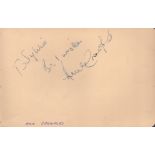 Ann Crawford signed 6x4inch approx album page . Jean Kent on the reverse side. Good condition Est.