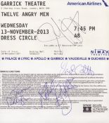 David Calvitto, Robert Blythe, Jason Riddington and one other signed 'Twelve Angry Men' ticket
