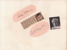 Emlyn Williams and Sybil Thorndike signature piece of signed cutting pages with attached newspaper