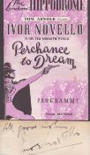 Ivor Novello signature piece with Ivor Novello Perchance to Dream programme. Welsh actor, dramatist,