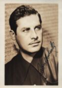 John Hodiak printed signature 6x4inch black and white vintage photo. Good condition Est.