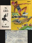 Harlem Globetrotters 1966 multi signed 8x5inch page with 1966 vintage programme signatures