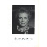 Sandra Day O`Connor signed 9x6 inch black and white photo and signed Supreme Court Sticker with