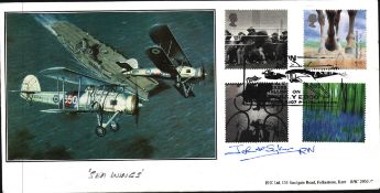 John Sykes signed FDC 'Sea Wings' Four Stamps plus Single Post Marked. Good condition Est.