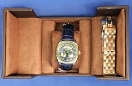 Spinnaker SP-5O68-06 Mens Watch Hull Chronograph Shire Green 42mm 10ATM watch with two straps in