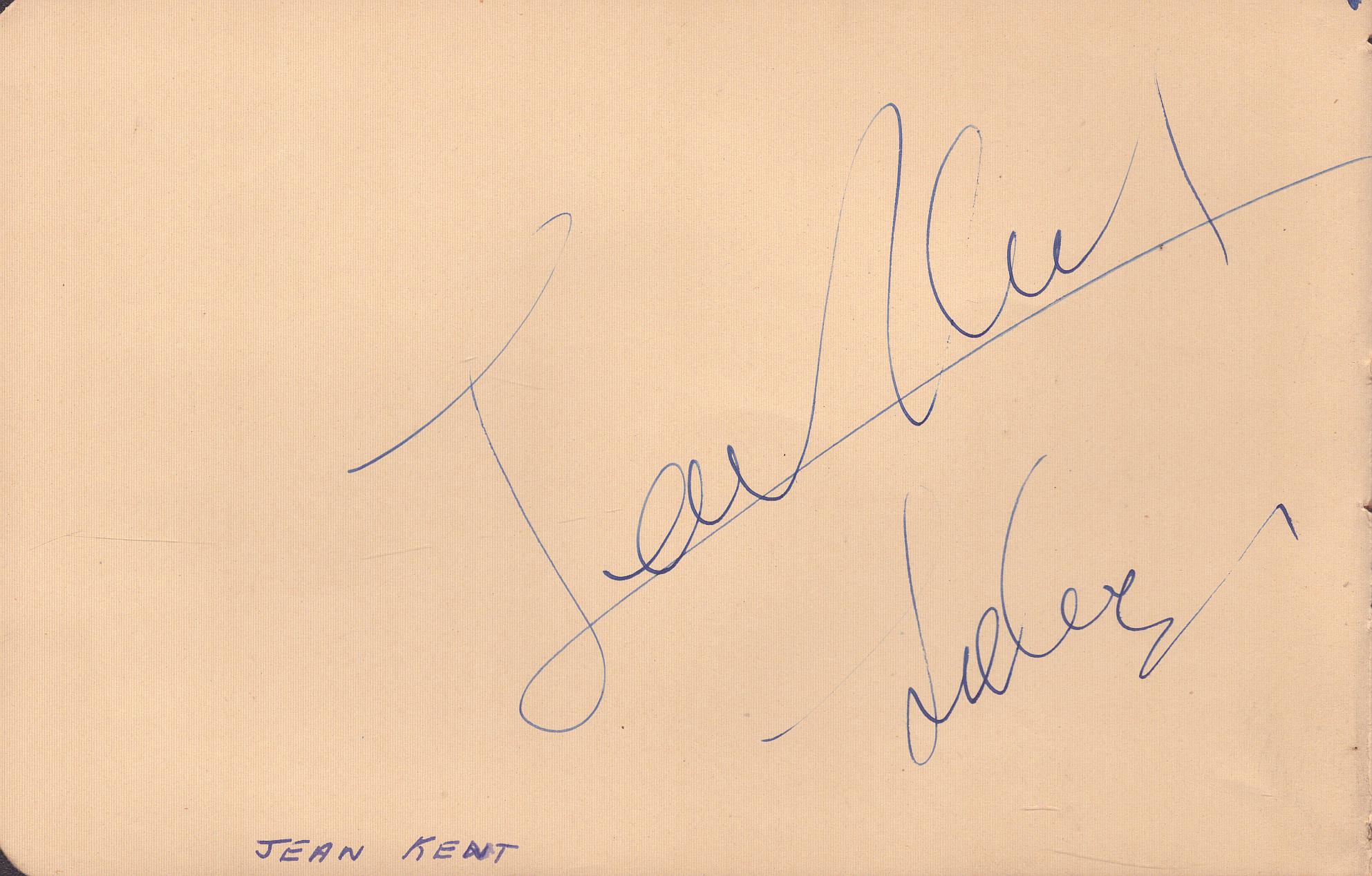 Ann Crawford signed 6x4inch approx album page . Jean Kent on the reverse side. Good condition Est. - Image 2 of 2