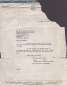 US President Franklin D. Roosevelt TLS dated November 8,1956 top right hand corner missing signature