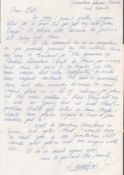Emma Samms signed hand written letter. Emma Elizabeth Wylie Samuelson[1] MBE known professionally as