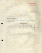 John Betjeman TLS dated 9/9/1970. Content of letter is regarding being invited to be president.