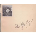 Humphrey Bogart signed 5x4inch approx album page. Humphrey DeForest Bogart ( December 25, 1899 -