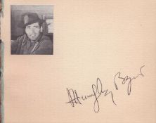 Humphrey Bogart signed 5x4inch approx album page. Humphrey DeForest Bogart ( December 25, 1899 -