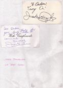 Jack Douglas signed cards attached to a4 paper. Dedicated. Good condition Est.