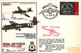 Don Hanson Wing Commander AFC ,RAF & Dennis Parratt signed FDC Royal Air Force West Malling 60th