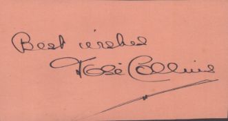 José Collins signed card 5.5x3.5 inch in size. Good condition Est.