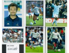 Sport collection of 5 signed photos and 1 signed white card including names of Stephen Carr, Shaun