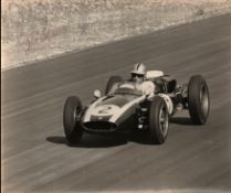 Jack Bradham Signed Original 1960`s signed black and white Motor Racing Photo. Measures 11x10 inch