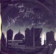 Dark Nights Falling DUX 001 Vinyl signed by Ian Cheswright, Kevin Bowyer and Robert Coltart. Good