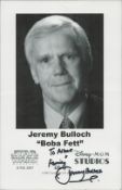 Jeremy Bulloch signed 8x6 inch black and white photo. Dedicated. Good condition Est.