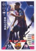 Malcom signed Barcelona Champions league Match Attax trading card. Good condition Est.