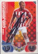 Eidur Gudjohnsen signed Stoke City Match Attax trading card. Good condition Est.