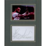 Boxing Kid Galahad 10x8 inch overall mounted signature piece includes signed white card and colour