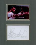 Boxing Kid Galahad 10x8 inch overall mounted signature piece includes signed white card and colour