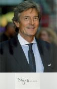 Nigel Havers signed white card with unsigned 10x8 inch colour photo. Good condition Est.