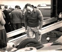 John Surtees Signed Original 1960`s signed black and white Motor Racing Photo. Measures 11x10 inch