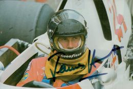 James Hunt signed 6x4 inch approx colour post card photo. Good condition Est.
