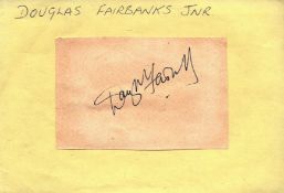 Douglas Fairbanks Jnr signed 6x4 inch album page. Good condition Est.