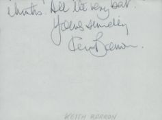 Keith Barron signature piece with unsigned 10x8 inch colour photo. Good condition Est.