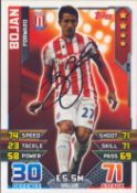 Bojan signed Stoke City Match Attax Topps trading card. Good condition Est.