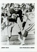 NFL Jerry Rice signed 7x5inch San Francisco 49ers black and promo photo. Good condition. All