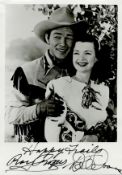 Roy Rogers (1911-1998) and Dale Evans (1912-2001), American actors and singers. A dual signed 6x4