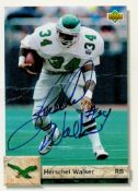 NFL Herschel Walker signed 4x3inch Philadelphia Eagles colour trading card. Good condition. All