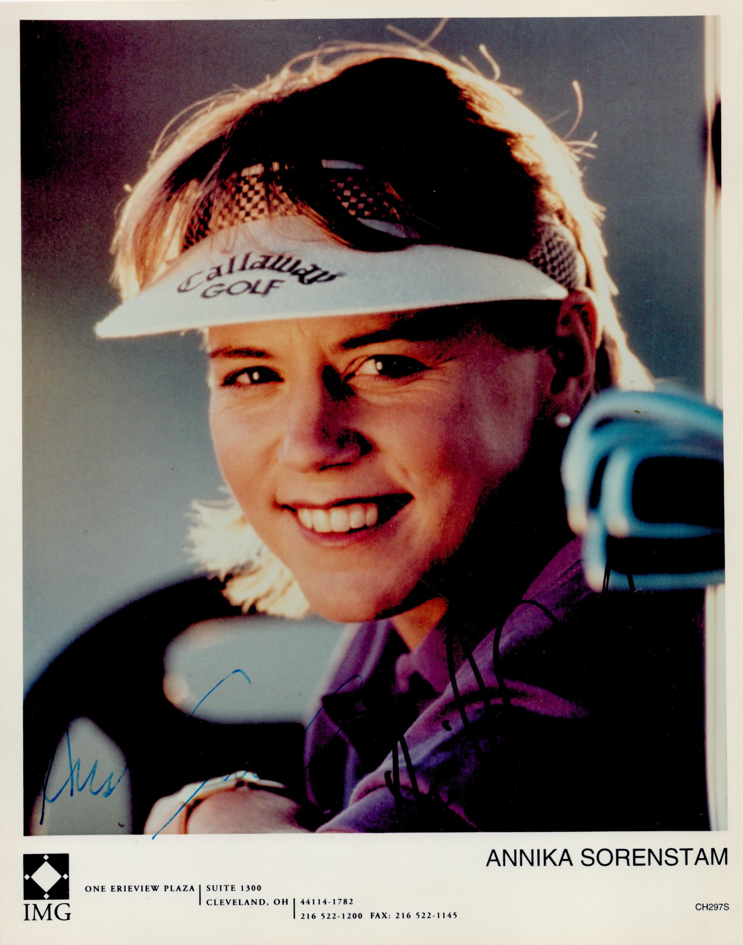 Golf Annika Sorenstam signed 10x8inch IMG colour promo photo. Good condition. All autographs come