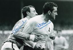 Autographed DAVE MACKAY / MIKE SUMMERBEE 12 x 8 photo : B/W, depicting Manchester City's MIKE