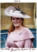 Sarah Ferguson Duchess of York signed 10x8inch colour photo. Dedicated. Good condition. All