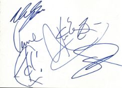 Westlife multisigned 8x6inch white card. Good condition. All autographs come with a Certificate of
