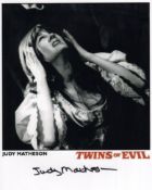 Twins of Evil hammer horror movie 8x10 photo signed by actress Judy Matheson Good condition. All
