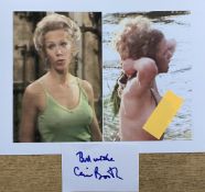 Connie Booth signed white card and two colour photos on risque. Good condition. All autographs