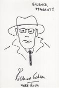 Allo Allo TV comedy series actor Richard Gibson hand drawn Herr Flick caricature on A4 300gsm