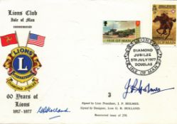 J P Holmes and G R Holland signed Lions Club FDC. Good condition. All autographs come with a