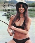 Caroline Munro, 007 James Bond and Hammer Horror movie actress and model signed colour 8x10 sexy
