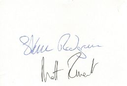 Steve Redgrave and Mathew Pinsent signed 6x4inch white card. Good condition. All autographs come